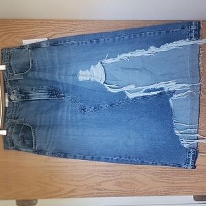 FRAME Distressed Blue Denim Jean Skirt Size 29